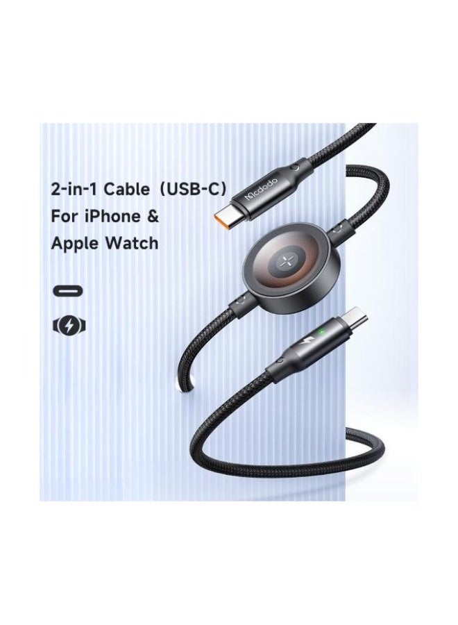 مكدودو ماكدودو - كابل 2 في 1 (Usb-C) - 60 وات للساعة الذكية - CA-258 - أسود - Image 2